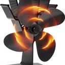 COMBIUBIU 4 Blade Wood Stove Fan, Heat Powered Fireplace Fan for Efficient Warm Air Circulation, Silent Operation Stove Accessories for Log/Wood Stove, Durable Design