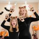 Halloween Cat Costumes Set, 4 Pcs Cute Cat Ears Headband Tail Paws Gloves Collar Set for Women Girls (Brown)