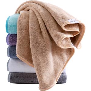 Cosy Family 6 Pack Ultra Soft Microfiber Absorbent Hand Towel, Silk Hemming Towels for Bathroom - Quick Drying - Perfect for Bath, Fitness, Gym, Shower, Hotel, and Spa - 16x28 Inch, Warm Color