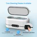 Ultrasonic Jewelry Cleaner, 48KHz Ultrasonic Cleaner Machine for Jewelry, Eyeglasses, Rings, Watch Strap, Dentures-Dual Cleaning Modes, 304 Stainless Steel Tank