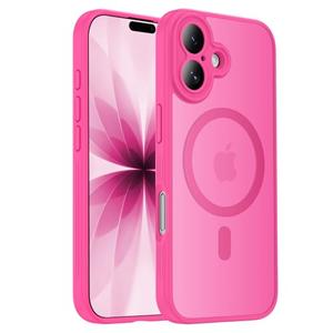 Symcele Designed for iPhone 17 Case, Compatible with MagSafe, [Camera Protection] [15FT Military Droptection] Shockproof Translucent Matte Anti-Slip Phone Case, 6.3", Hot Pink