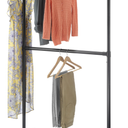 Whitmor Adjustable 2-Rod Garment Rack - Rolling Clothes Organizer - Black