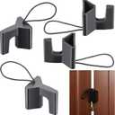 4 Pcs Over The Hinge Door Stopper Plastic Residential Door Holder for Office School Home Commercial Use Hospitals Hotels, Safe and Anti Pinch Design, Can Fix Tension Hinged Doors