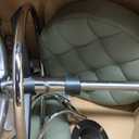 Adjustable Vanity Stool 60-80cm(24-31inch), 360 Swivel Bar Chair for Makeup Room, Red/Black/Brown/Green/Grey/White Faux Leather Stool for Bathroom & Living Room(Green,Silver Legs)