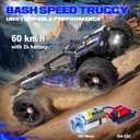 1:14 Scale RC Cars for Adults, 60KPH High Speed RC Truggy, 4X4 Off-Road Remote Control Truck, Waterproof Electric Car with 2S Battery, All Terrain RC Vehicle for Snow, Sand, Beach & Rocky Surfaces