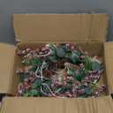 CISDUEO Christmas Wreath for Front Door Christmas Door Wreath with Pine Needles Pine Cones and Red Berries Snow Winter Wreaths for Front Door Outside Window Mantle Indoor Outdoor Xmas Decoration