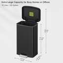 EKO Hudson Matte Stainless Steel 75 Liter/20 Gallon Large Kitchen Trash Can, Tall Step Garbage Can with Rear Bag Storage Compartment (Matte Black)