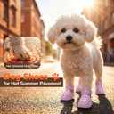 Soft Dog Shoes for Hot Pavement, Breathable Vented Dog Boots, Pink, Size 5