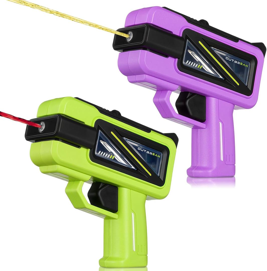 2 Pcs Alcohol Shot Gun Gift for Christmas, 4 oz Beverage Shooter Shot Glass Adult Beverage Shooter Beer Gun for White Elephant Bachelor Party, Long Range Stream for Party(Purple, Green)