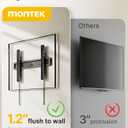 monTEK Ultra Slim Tilting TV Wall Mount Bracket for 4395" Flat & Curved TVs, 1.2" Low Profile, Anti-Glare Tilt, Holds 150 lbs, Supports VESA 800x400, Fits 16"/18"/24"/32" Studs