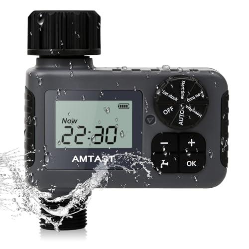 AMTAST Sprinkler Timer Programmable Garden Hose Faucet Timer with Rain Delay/Manual/Automatic Drip Irrigation Function Watering System for Yard Crops Lawns Pool (1 Outlet, Black) AMTAST Sprinkler Timer Programmable Garden Hose Faucet Timer with Rain Delay/Manual/Automatic Drip Irrigation Function Watering System for Yard Crops Lawns Pool (1 Outlet, Black)