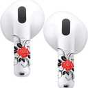2 x RockMax for AirPods 4 SkinPersonalized Rose Stickers for Air Pods 4th Gen, Compatible with AirPod Case 2024, Durable Tattoo Wrap, Easy to Identify