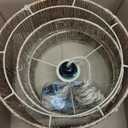 11.8" Boho Jute Plug in Pendant Light, Handwoven Natural Hanging Lamp Plug in with Dimmable Light Switch, Wicker Hanging Light Fixture for Bedroom Living Room Kitchen (No Bulb Included)