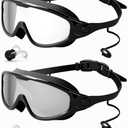 Rantizon Swim Goggles 2 Pack, Wide View Anti Fog&UV Swimming Goggles for Audlt, No Leaking Swim Glasses for Men Women Youth