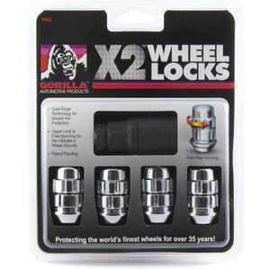 Gorilla Automotive (71631X) 12mm x 1.50 Thread Size Acorn Chrome X2 Wheel Lock, (Pack of 4)