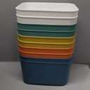 10 Pack Colorful Plastic Storage Bins, Storage Container for Organizing, Colored Storage Boxes with Handle for Shelves, Cute Organizer Bins for Craft, Snacks, Cabinet, 9.69x6.7x5.7 inch