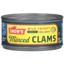 Snow's Wild Caught Minced Clams Canned, 6.5 oz Can (Pack of 1) - 5g Protein Per Serving - Keto Friendly, 99% Fat Free, BBD 10/2028