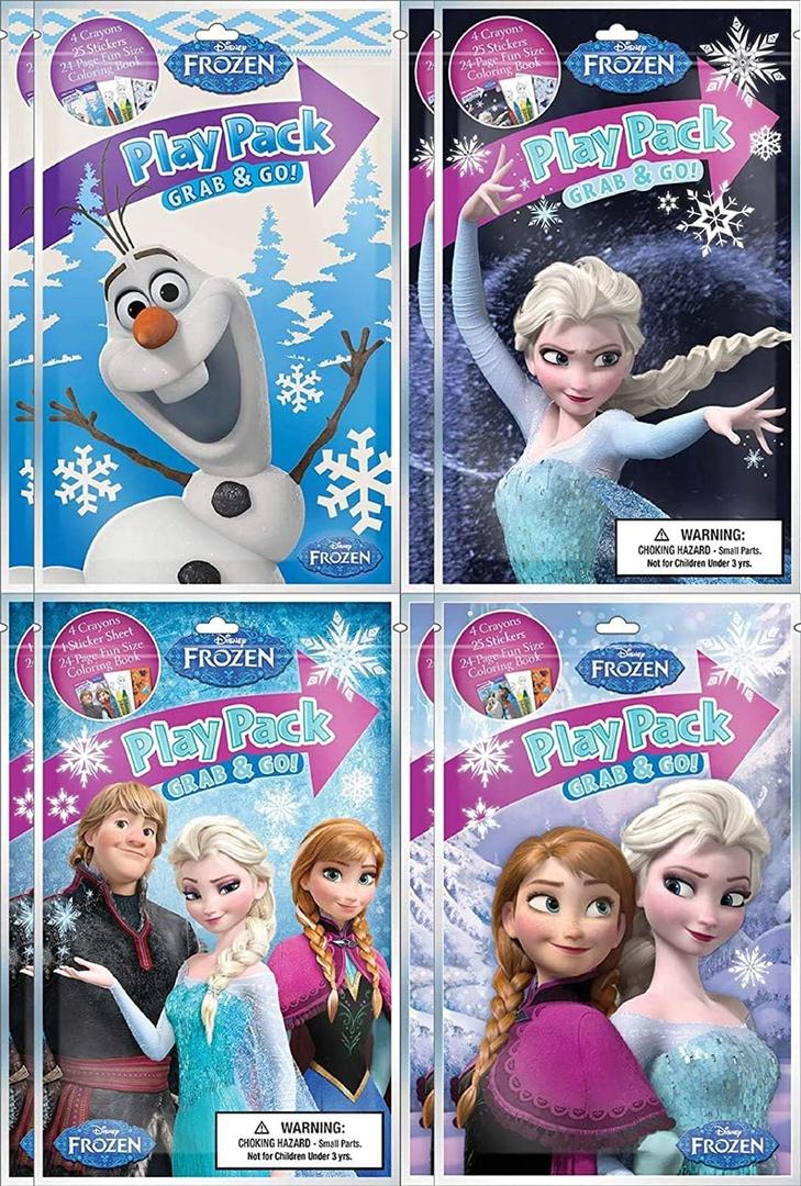 Disney Frozen BashBox Play Pack Grab and Go Children's Coloring and Activity Party Favor Bundle (8 Packs)