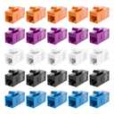 VCE UL-Listed CAT6 Keystone Coupler 25-Pack, Ethernet Coupler Female to Female, RJ45 Coupler for CAT6/CAT5e/CAT5, Keystone Jack, Multicolored