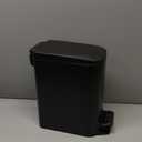 TIPGO Slim Bathroom Trash Can with Lid Soft Close, Step Pedal, 6 Liter / 1.6 Gallon Stainless Steel Trash Bin, Small Garbage Cans for Bedroom, Office, Kitchen (Matte Black)