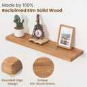 Floating Shelves for Wall, 30"Wx8"D Elm Wood Shelves, Set of 2, Natural, Round Edge, 30inch, 2Packs