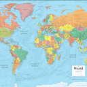2025 World Wall Map 32" x 50" Collectors Edition with Gulf of America and Mt McKinley - Laminated
