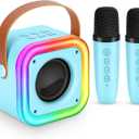 Mini Karaoke Machine for Kids, Girl Toys Gifts, Kids Karaoke Wireless Microphone for 4,5,6,7,8,9,10,11,12 Years Old Boys and Girls Christmas Party Gifts Toys (Blue)