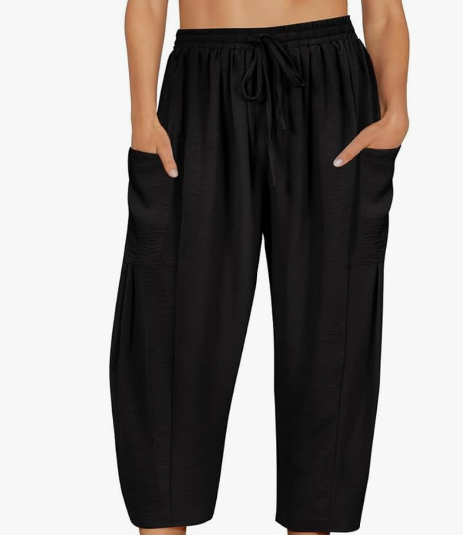 CARCOS Plus Size Pants Womens Summer Palazzo Harem Pants Drawstring Lantern Beach Pant Ankle Vacation Pant with Pocket, Size M CARCOS Plus Size Pants Womens Summer Palazzo Harem Pants Drawstring Lantern Beach Pant Ankle Vacation Pant with Pocket, Size M