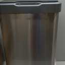 EKO Mirage-T 50 Liter / 13.2 Gallon Touchless Rectangular Motion Sensor Trash Can, Brushed Stainless Steel Finish