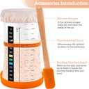 50 OZ Sourdough Starter Jar with Thermometer, Scraper, Cloth Cover and Lid. Reusable Sourdough Jar Kit Use for Home Bakery