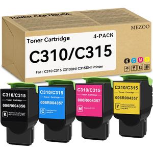 C310 C315 Toner Cartridge High Yield Compatible for Xerox C310 C315 006R04356 006R04357 006R04358 006R04359 Toner Replacement for Xerox C310 C310DNI C310DNIM C315 C315DNI Printer (4-Pack, BK/C/M/Y)