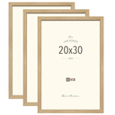 VCK 20x30 Oak Wood Frame for Poster & Picture, Natural Solid Wood Photo Frames Set of 3, Wall Gallery Frame