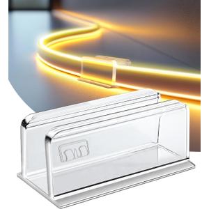 Neon Rope Light Clips Mounting - Clear Waterproof LED Strip Clip Brackets - Adhesive Wall Mount Holder for Govee and Other Neon LED Lights Strips (24)