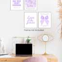 2 x FGFK Coquette Bow Floral Christian Wall Art Prints Set of 4, Lamentations 3:23 Psalm 16:11 Ps.27:1 Bible Verses Posters Pictures Wall Decor for Girls Room Home Dorm Apartment, 8x10 Unframed - Purple