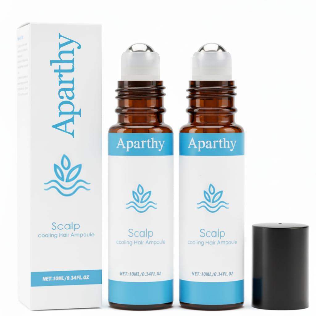 Aparthy Hair Growth Roll On, Advanced Hair Growth Roll-On Serum, Strengthens Hair, Nourishes, Enriched with Rosemary,Menthol, Camellia Oleifera Seed Oil, Non-messy for Men & Women, 10ml,Two in total.