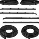 8PCS Door Seal Window Run Channel Sweep Felt Rubber Weatherstrip Kit Compatible with C1500 C2500 C3500 K1500 K2500 K3500 Suburban Jimmy C10 C20 C30 K5 K10 Blazer, OE: 15569071, 15522764, 14027777