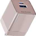 30W USB C Charger Block, 2 Port Fast Charging Block, Foldable GaN USB C Wall Charger, for iPhone 16/15/14/13/12 and Other Series, iPad Pro/Air/Mini, Pixel, Galaxy (Pink)