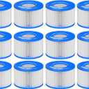 Type Hot Tub Spa Filter Replacement Compatible with Lay-Z-Spa, Coleman SaluSpa 90352E 58323, Inflatable Hot Tub, Swimming Pool Pump Filter Type Cartridge, 12 Pack