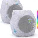 Outdoor Solar Rock Bluetooth Speakers with Colorful Lights, IPX7 Waterproof Speaker, Solar-Powered, TWS Paring, Perfect for Pool Garden and Outdoor Activities - Marble 2 Pack (Marble 2 PCS)