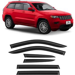 Voron Glass Tape-on Extra Durable Rain Guards for Jeep Grand Cherokee 2011-2020, Window Deflectors, Vent Window Visors, 6 Pieces - 100472