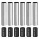 PATIKIL 4" Tall Candle Covers Sleeves, 6Pcs Metal E12 Chandelier Socket Sleeves with Insulation Heat Shrinkable Flame Retardant Tube Bulb Light Base Holder for Lamps, Chrome