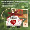 10 x Wedding Gifts for Couples 2025, First Christmas Married Ornament 2025 - Just Married Wooden Ornament - Mr and Mrs Bridal Shower Gifts for Bride Newlyweds, Wedding Gift for Christmas Decorations