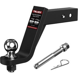 Trailer Hitch Mount with 2-Inch Ball, Fits 2-in Receiver, 6" Drop, 7,500 lbs, Includes 5/8 Screw-in Hitch Pin