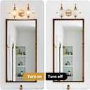 Brushed Antique Brass Bathroom Vanity Light Fixture Vintage Style - 2 Light G9 Bulb Compatible, 17" Wide Bathroom Lighting Over Mirror with Hand-Etched Glass Shades, Easy Mount for Makeup Area