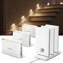 EZVALO 6 Pack Motion Sensor Night Lights with Charging Station, Sync LED Stair Lights Indoor, 1500mAh Rechargeable, Magnetic & Dimmable, 3000K Soft White, Portable Nightlight for Hallway, Stairs