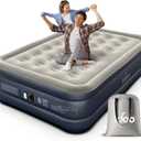 iDOO Air Mattress Full with Built in Pump, 18" Raised Comfort Blow up Mattress, Inflatable Mattress for Guests & Home, Air Bed, colchon inflable, Upgraded Four Chamber Technical Airbed (Grey)
