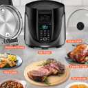 Nuwave Duet Electric Pressure Cooker & Air Fryer Combo, 450 IN 1 Slow Cooker & Grill with Integrated Digital Temp Probe, 6qt SS Pot, Adjustable High/Low Pressure, Built-in Sure-Lock Safety Tech
