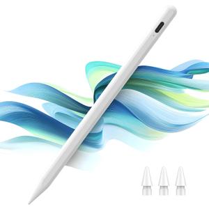 Stylus Pen for iPad 9th&11th Generation - 5X Fast Charge Digital Pen - Compatible with 2018-2025 Apple iPad Pro 11"/12.9"/M4, iPad mini 5-6 Gen, iPad Air 3/4/5/M2/M3-White
