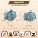 Lollimeow Expandable Cat Carrier Backpack for Large Cats - Airline Approved Pet Carrier Backpack for Small Dogs, Hiking & Travel, Waterproof with Breathable Mesh, 22lbs Capacity (Polar Blue, Large)