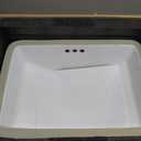 18 Inch Undermount Bathroom Sink White Ceramic Rectangular Under Counter Bathroom Sink for Cabinet Porcelain Vanity Sinks,Overflow Type (18.4"x13.0")